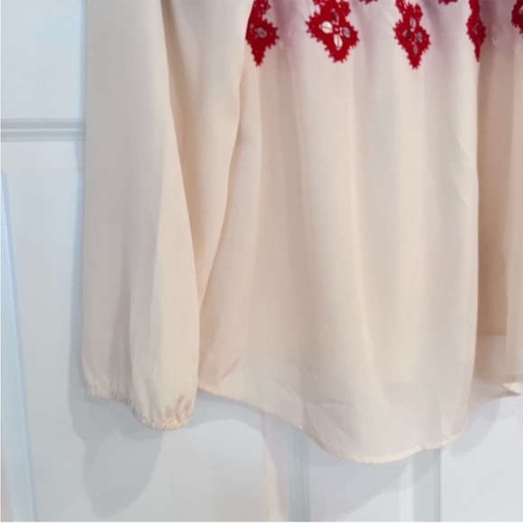 Tory Burch Layla Silk Embroidered Sequin Blouse Cream 6 - Picture 14 of 15